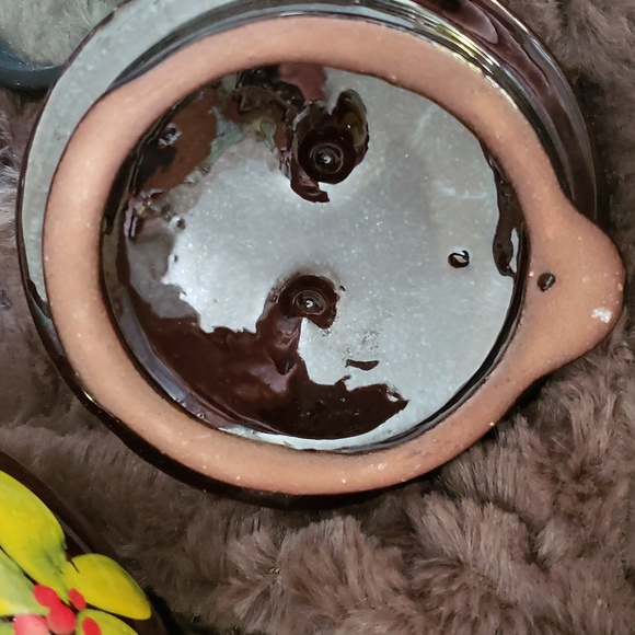 Vintage Royal Canadian Art Pottery Hand Painted Floral Teapot Brown/Yellow - Picture 4 of 7